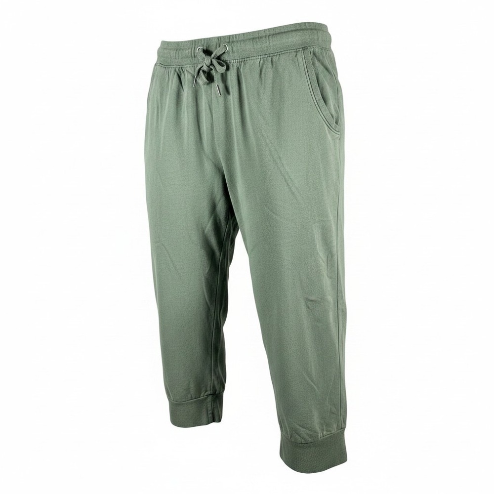New York Laundry Athleisure Sage Green Cotton Cropped Joggers XL